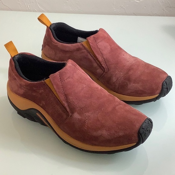 Merrell Jungle Moc rust brown leather suede slip on shoes size 7.5 men EUC - Picture 4 of 16